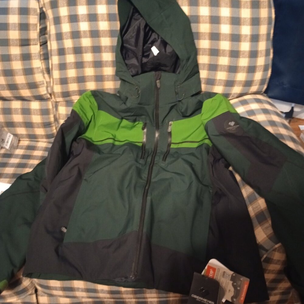 Obermeyer Charger Jacket Men's Ski Jacket, Green/Black, 2XL New With Tags